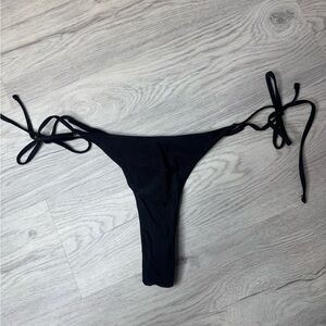 Black Tie-Side Bikini Bottom